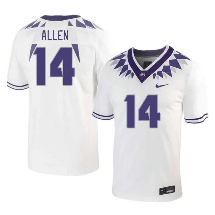 Men #14 DJ Allen TCU Horned Frogs 2023 College Footbal Jerseys Stitched-White